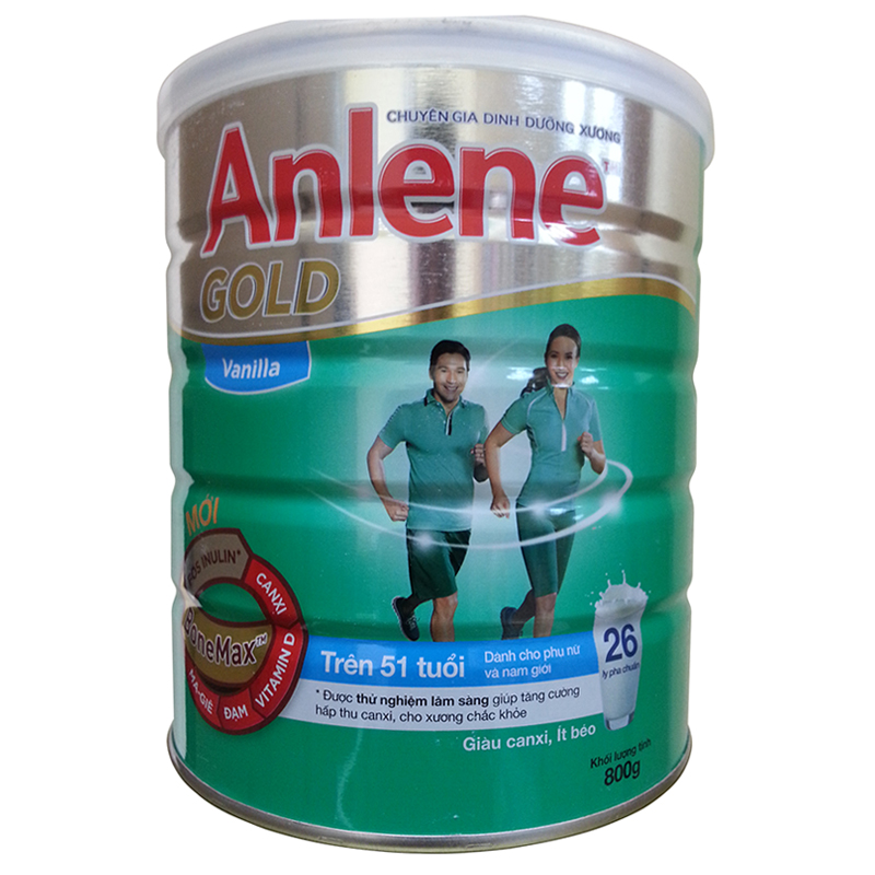 Sữa Anlene Gold Vanilla Bonemax 800g Lon (Trên 51 tuổi)