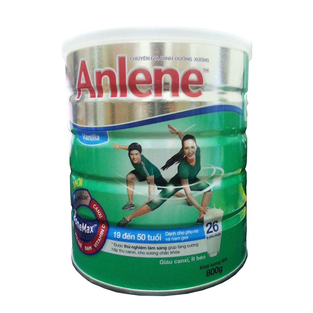 Sữa Anlene Vanilla Bonemax 800g Lon (Dưới 51 tuổi)