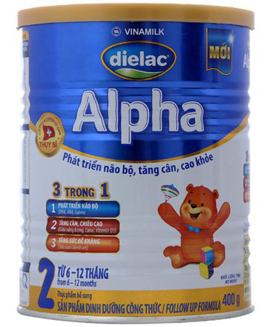 Sữa bột Dielac Alpha Gold 2 400g (6 - 12 tháng)